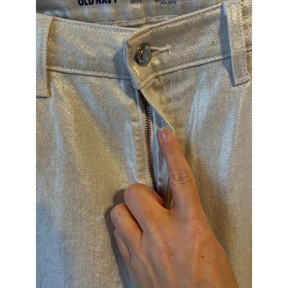 Old Navy Silver and Black Metallic Jeans Size 14 - Picture 6 of 10